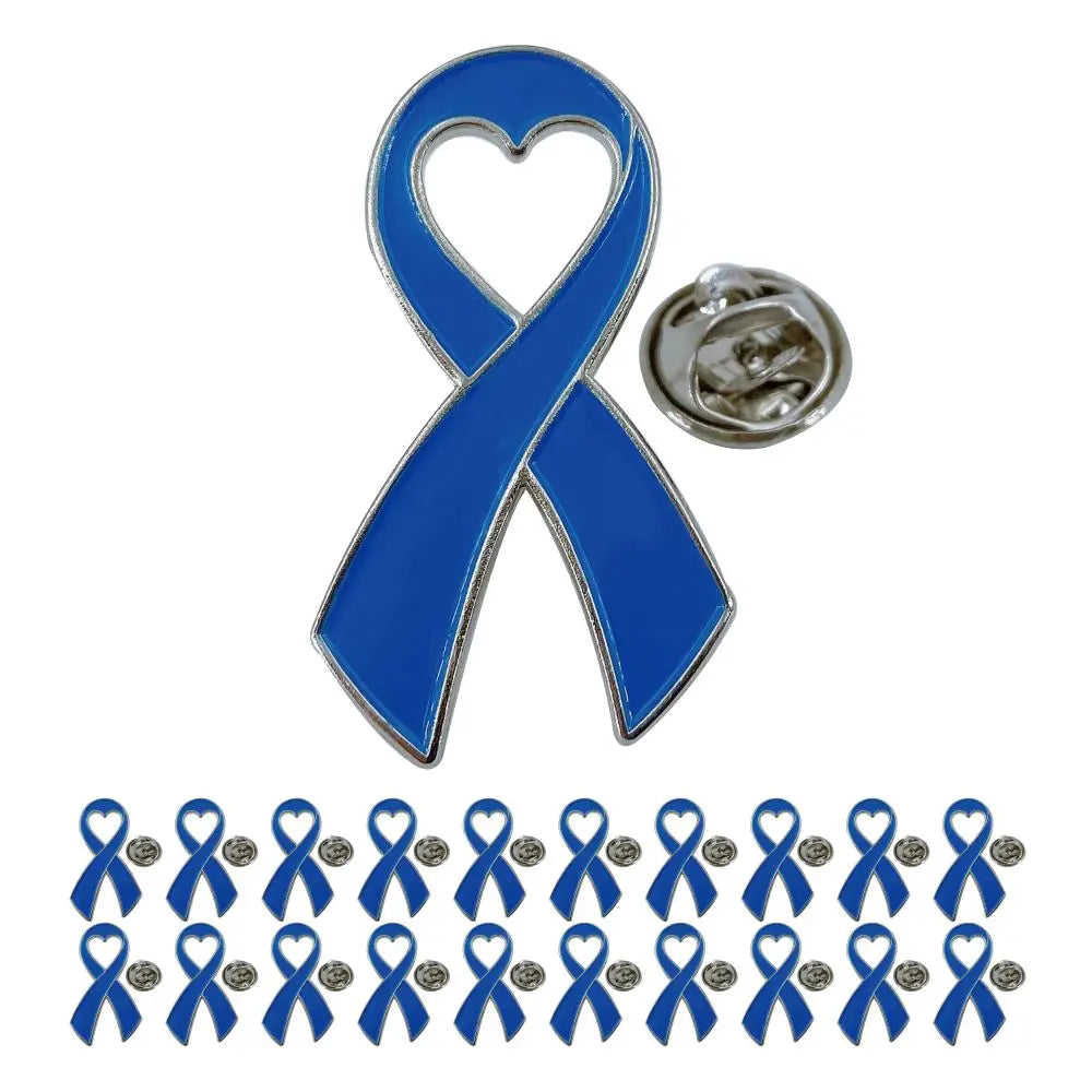 5/10/50/100Pcs Colon Cancer Awareness Pins Child Abuse Prostate Blue Ribbon Pins