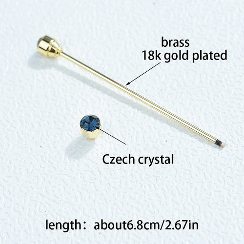 ICEYY Czech Crystal Mens Shirt Collar Pin Clip Groom Formal Men's Collar Bar Tie Pin for Wedding Business Father's Day