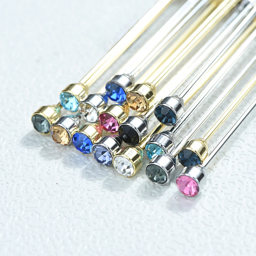 ICEYY Czech Crystal Mens Shirt Collar Pin Clip Groom Formal Men's Collar Bar Tie Pin for Wedding Business Father's Day