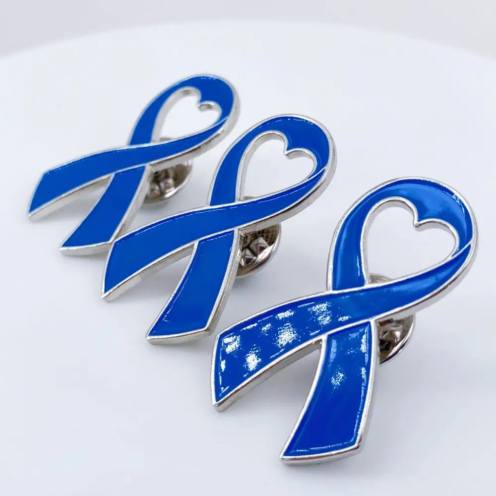 5/10/50/100Pcs Colon Cancer Awareness Pins Child Abuse Prostate Blue Ribbon Pins