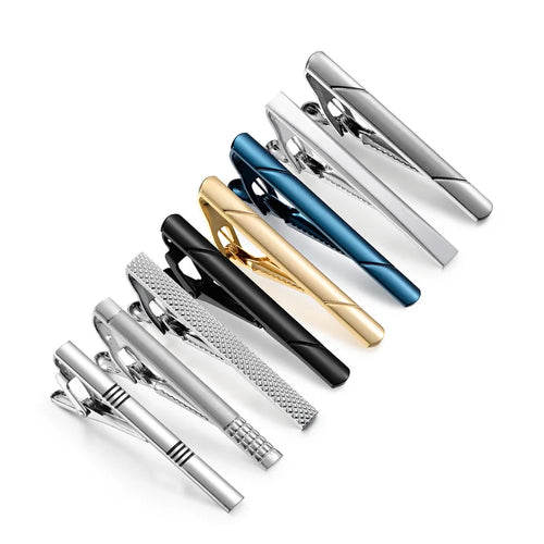 7/8/10 PCS Tie Clip Set With Gift Box Wedding Guests Gifts Metal Man Shirt Cufflinks Men's Gift For Husband Luxury Jewelry